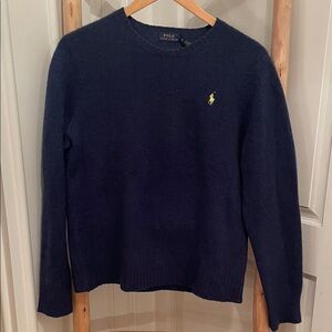 Ralph Lauren Classic Blue Cashmere Blend Crew Neck Sweater